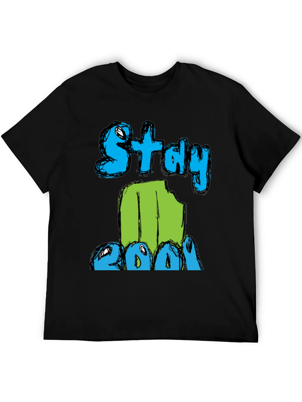 Stay Cool Graphic Print Mens Black T-Shirt