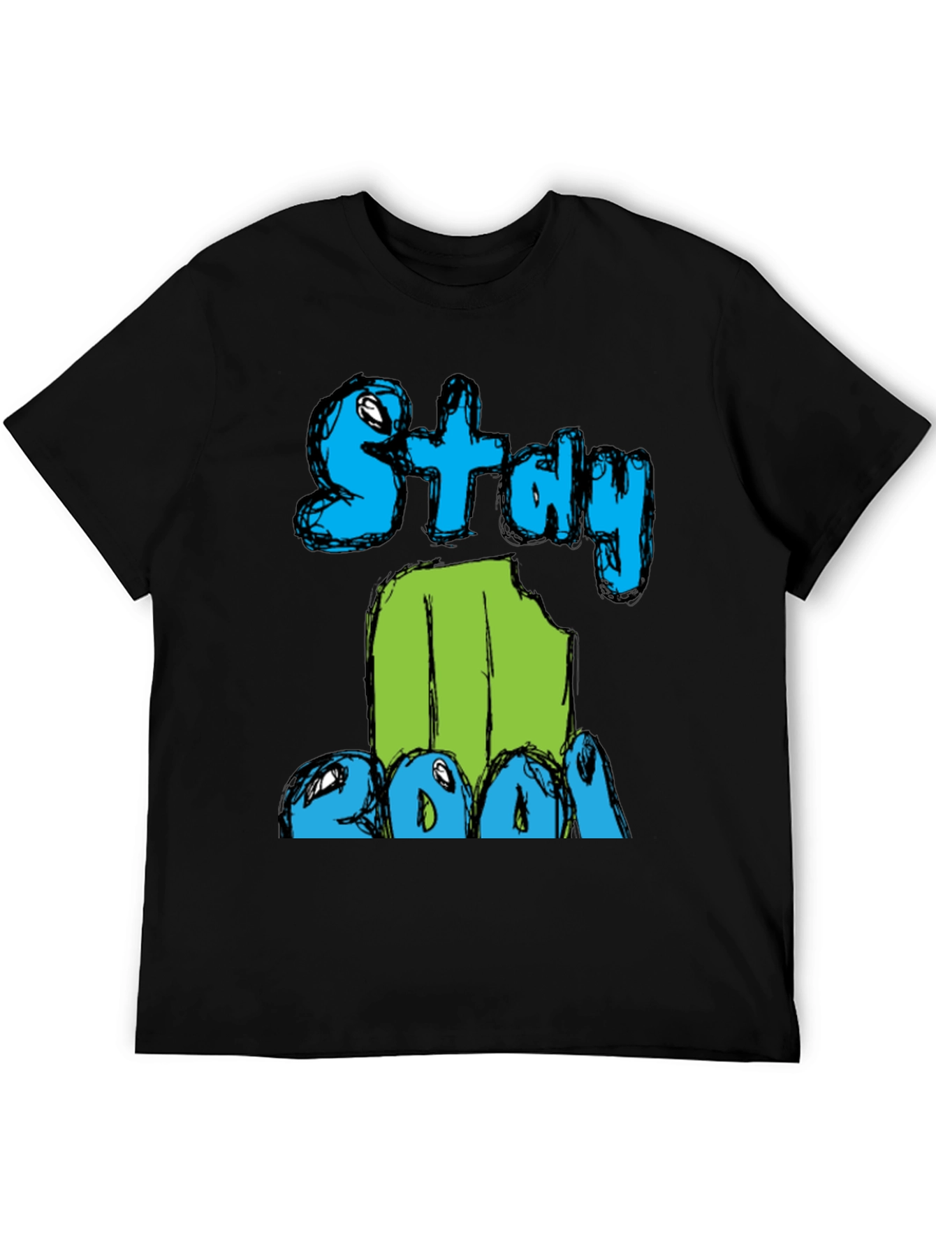 Stay Cool Graphic Print Mens Black T-Shirt