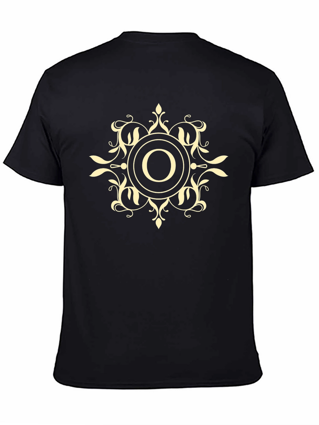 Ornate Initial O Black T-Shirt