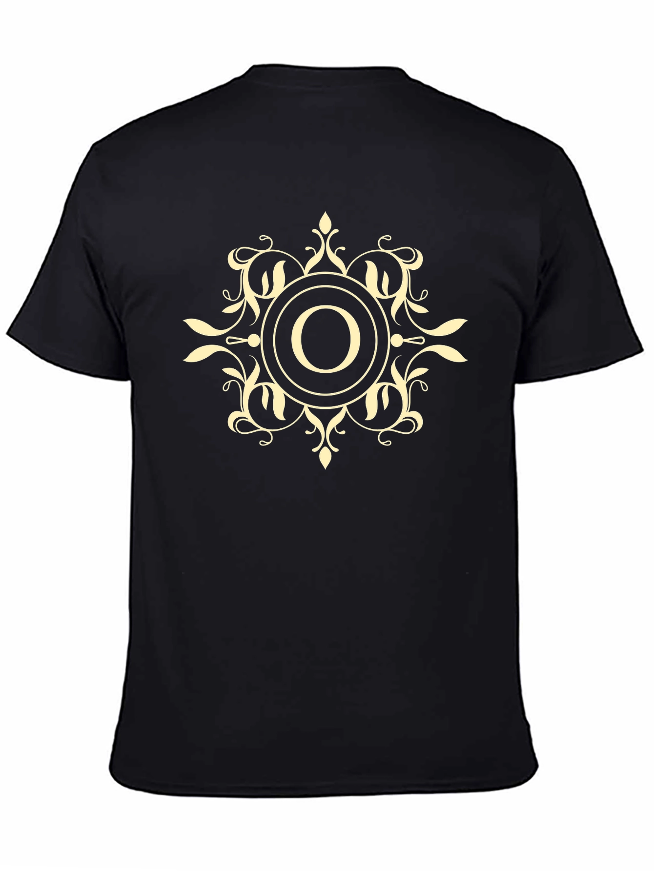 Ornate Initial O Black T-Shirt