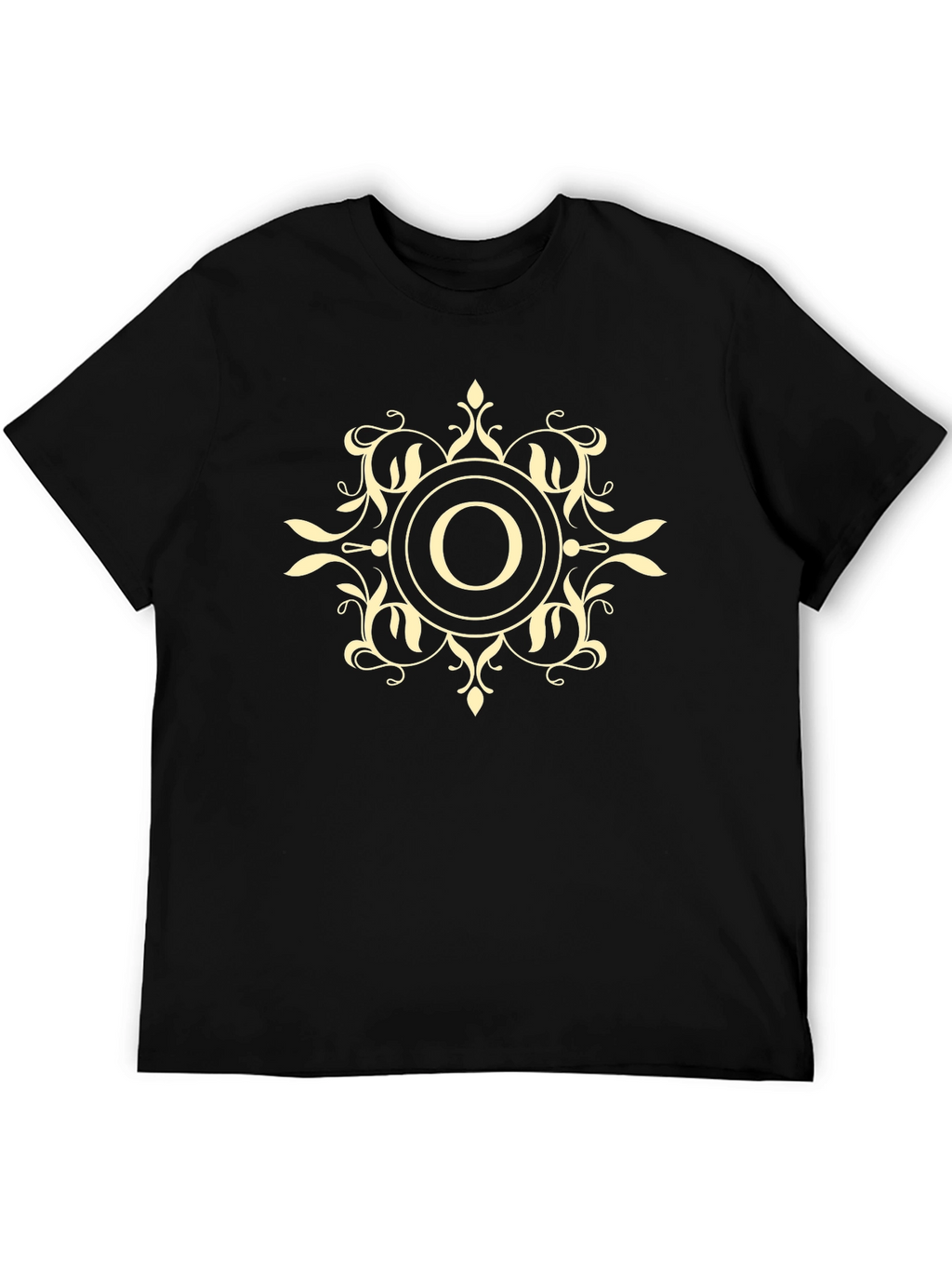 Ornate Initial O Black T-Shirt