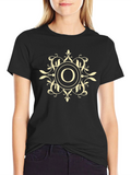 Ornate Initial O Black T-Shirt