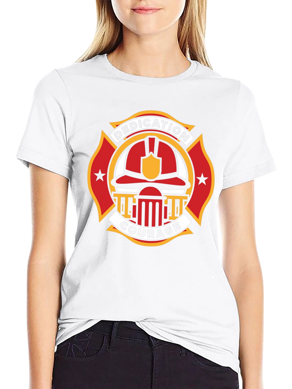 Firefighter Dedication Courage Graphic T-Shirt