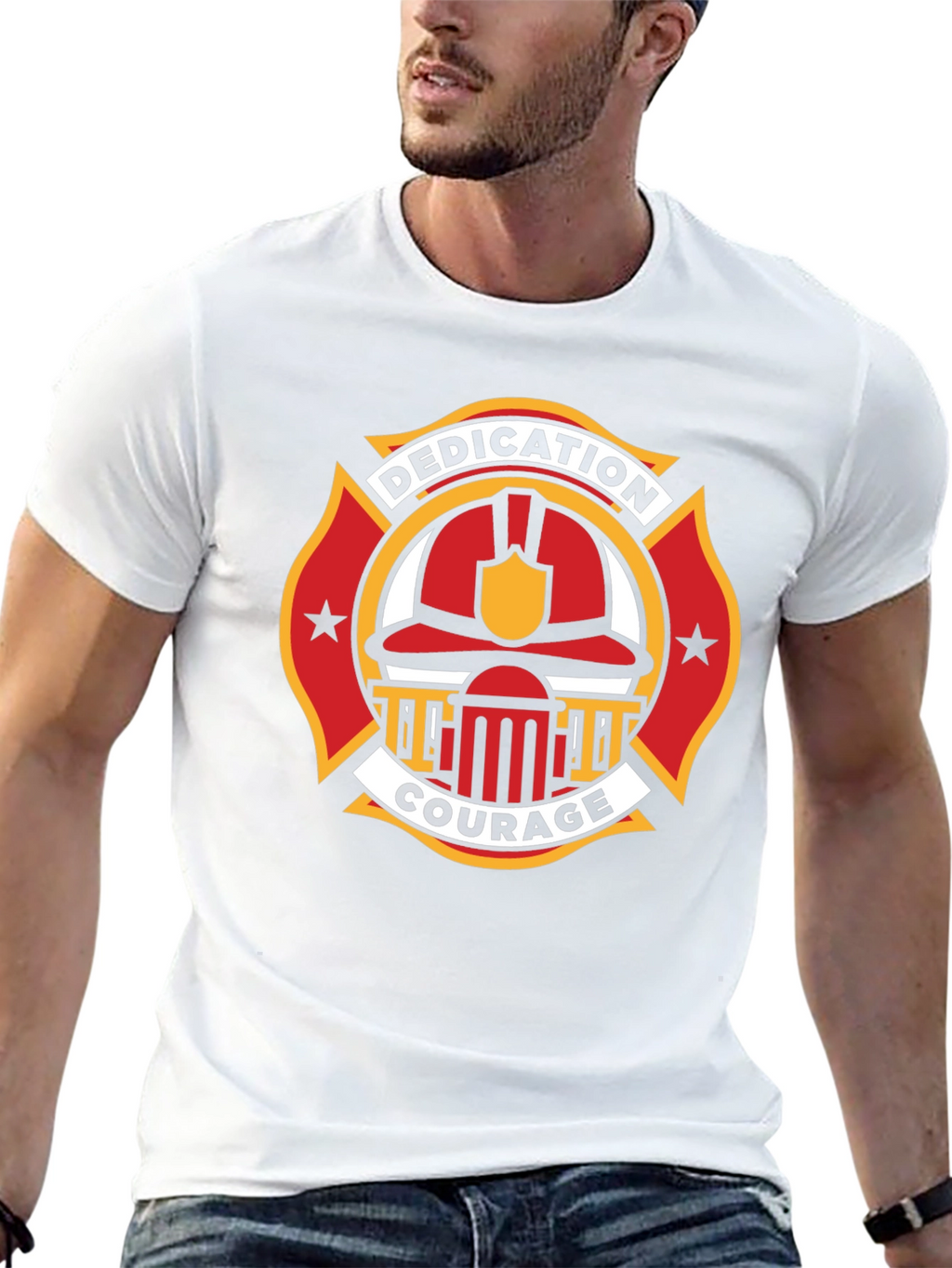 Firefighter Dedication Courage Graphic T-Shirt