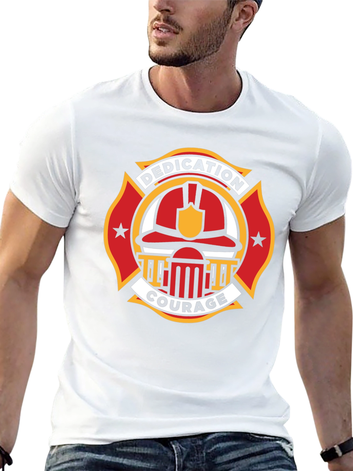 Firefighter Dedication Courage Graphic T-Shirt