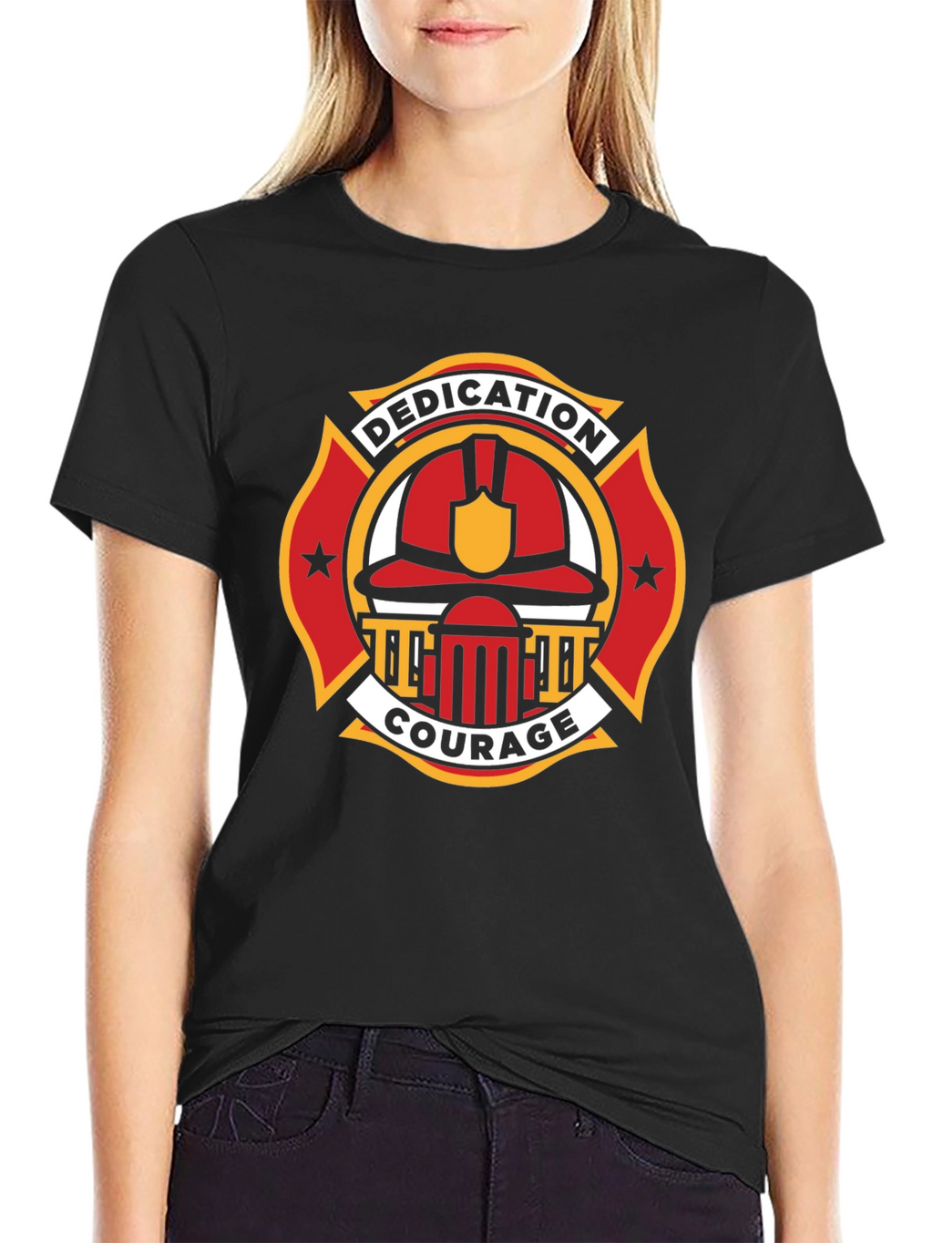 Firefighter Dedication Courage Graphic T-Shirt