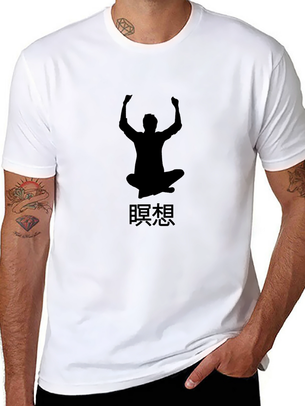 Meditating Man Graphic Tee - Black