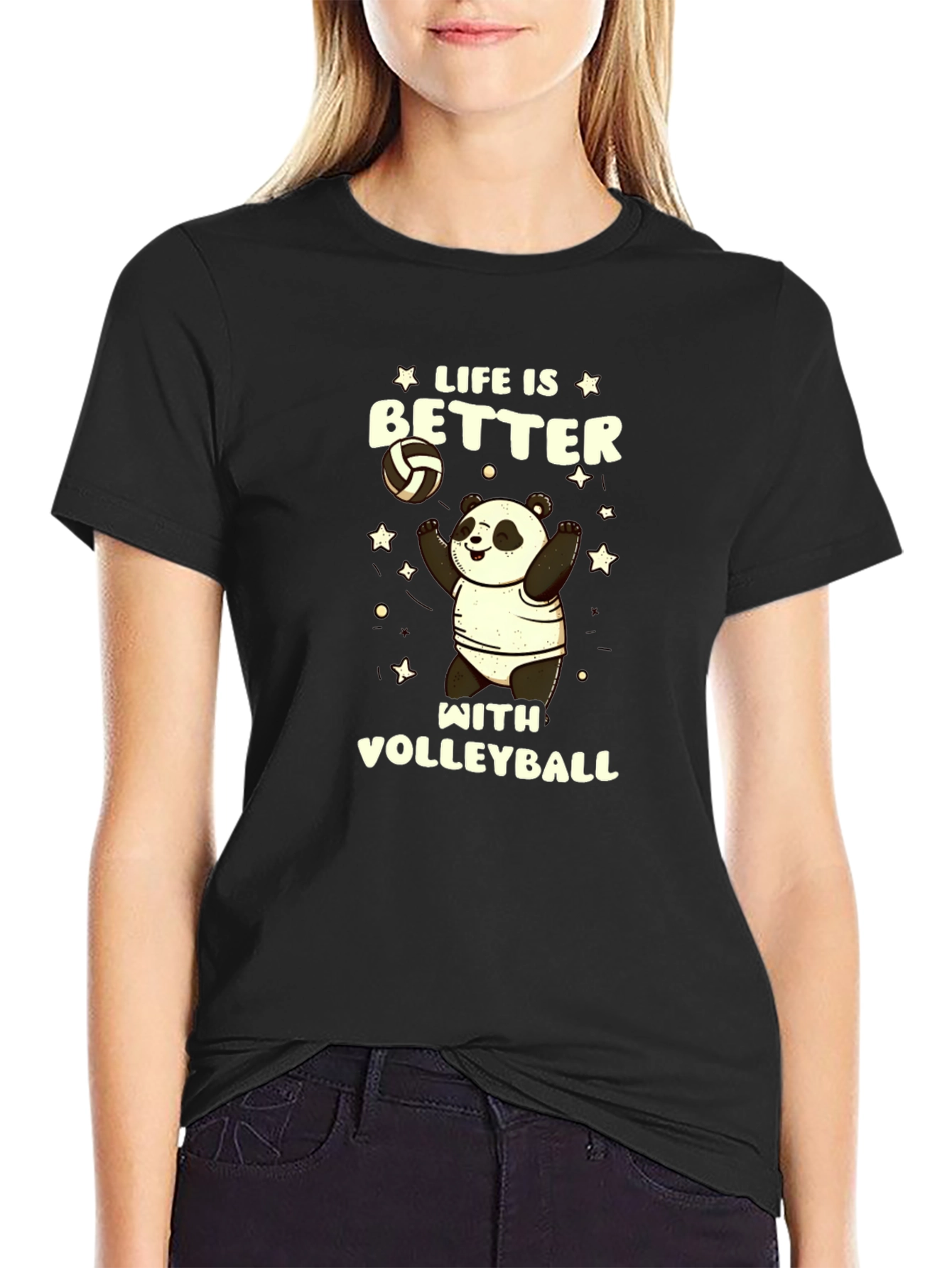 Life is Better with Volleyball Panda T-Shirt