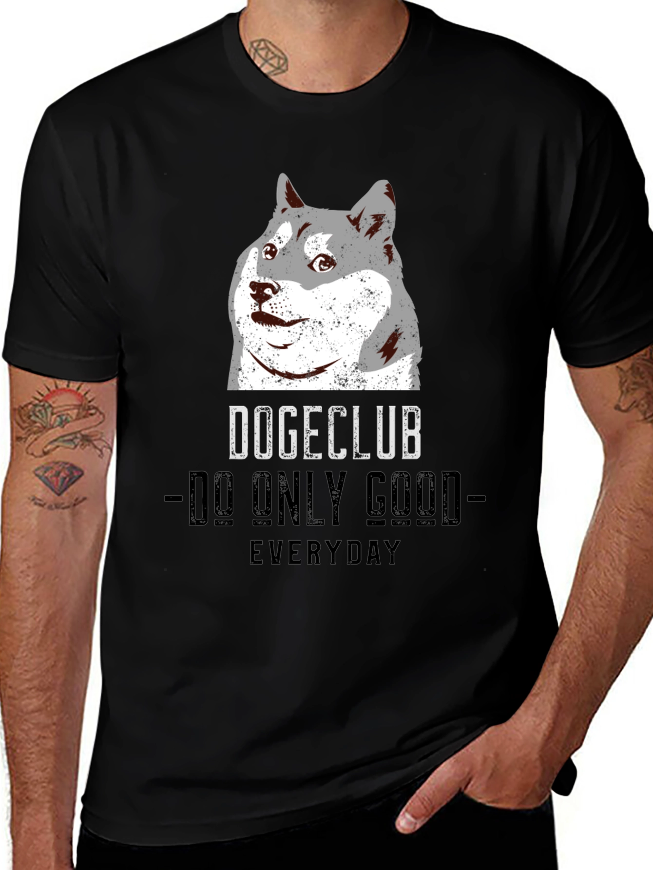DogeClub Do Only Good Everyday Black T-Shirt