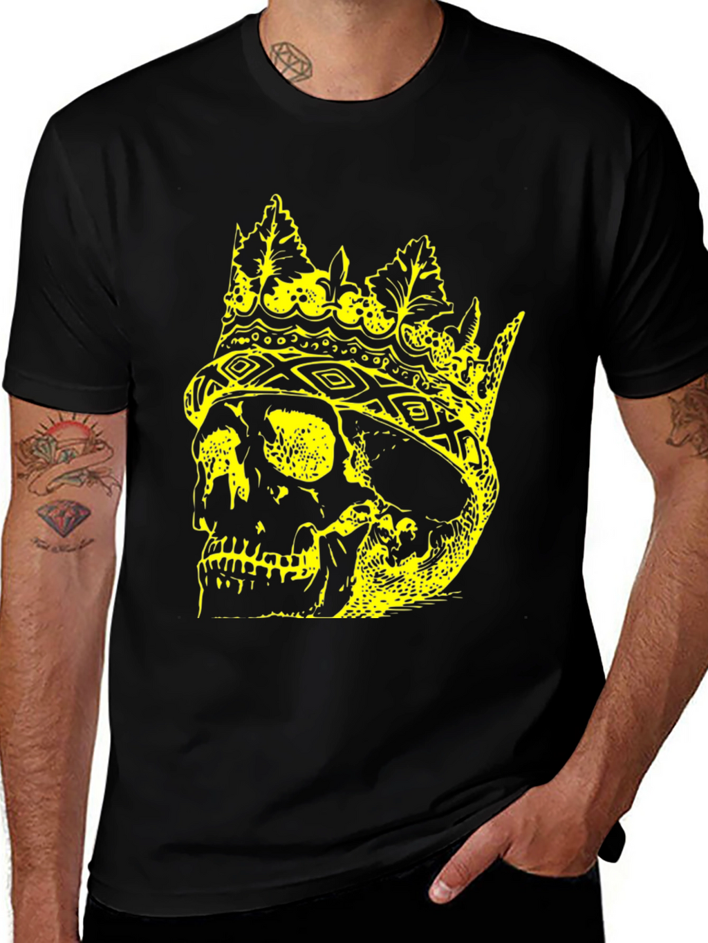 King Skull Graphic T-Shirt - Black