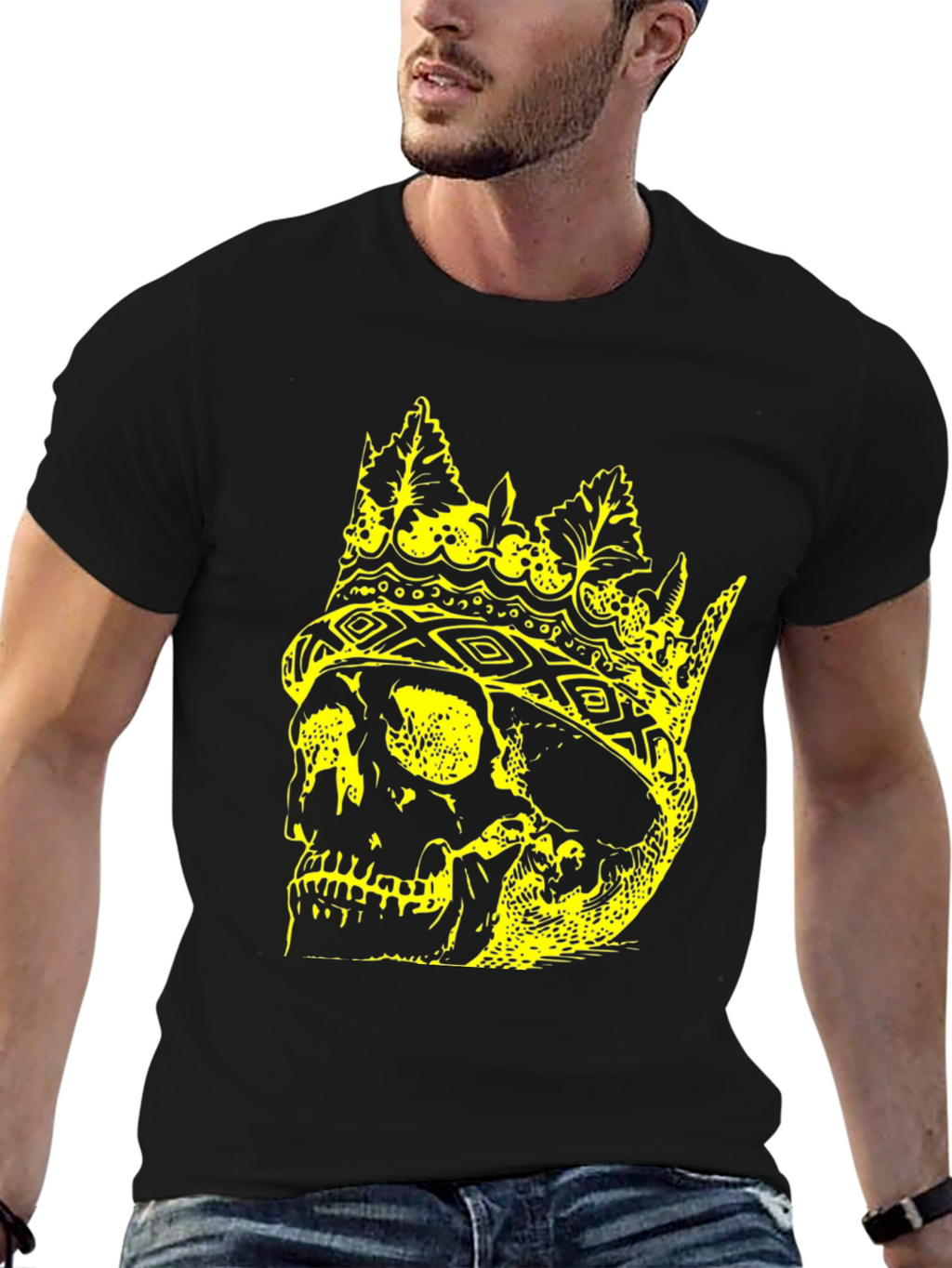 King Skull Graphic T-Shirt - Black