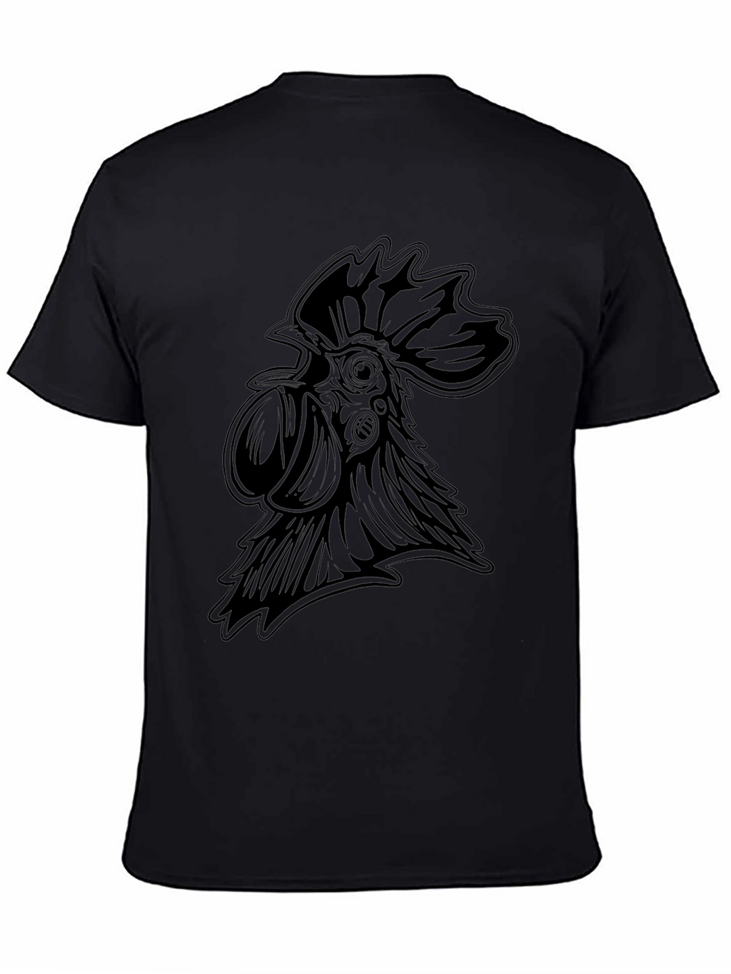 Mens Black Rooster Graphic T-Shirt