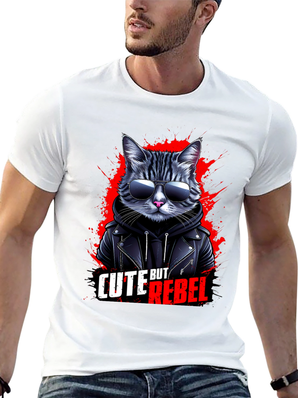Cute But Rebel Cat T-Shirt