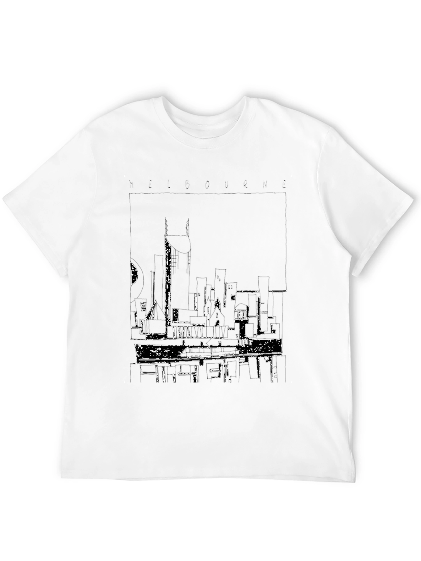 Melbourne Cityscape Graphic Tee - Black