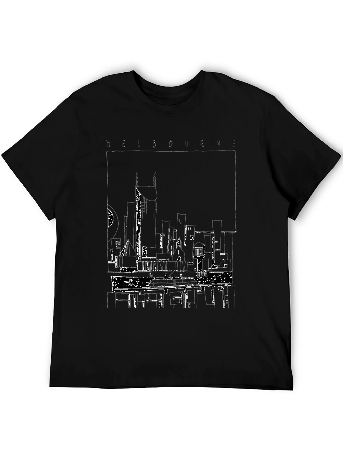 Melbourne Cityscape Graphic Tee - Black
