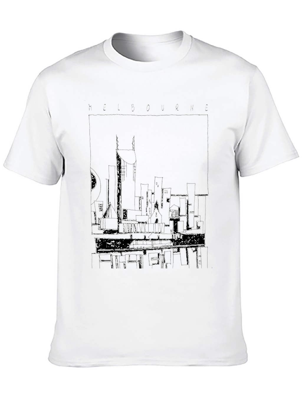 Melbourne Cityscape Graphic Tee - Black