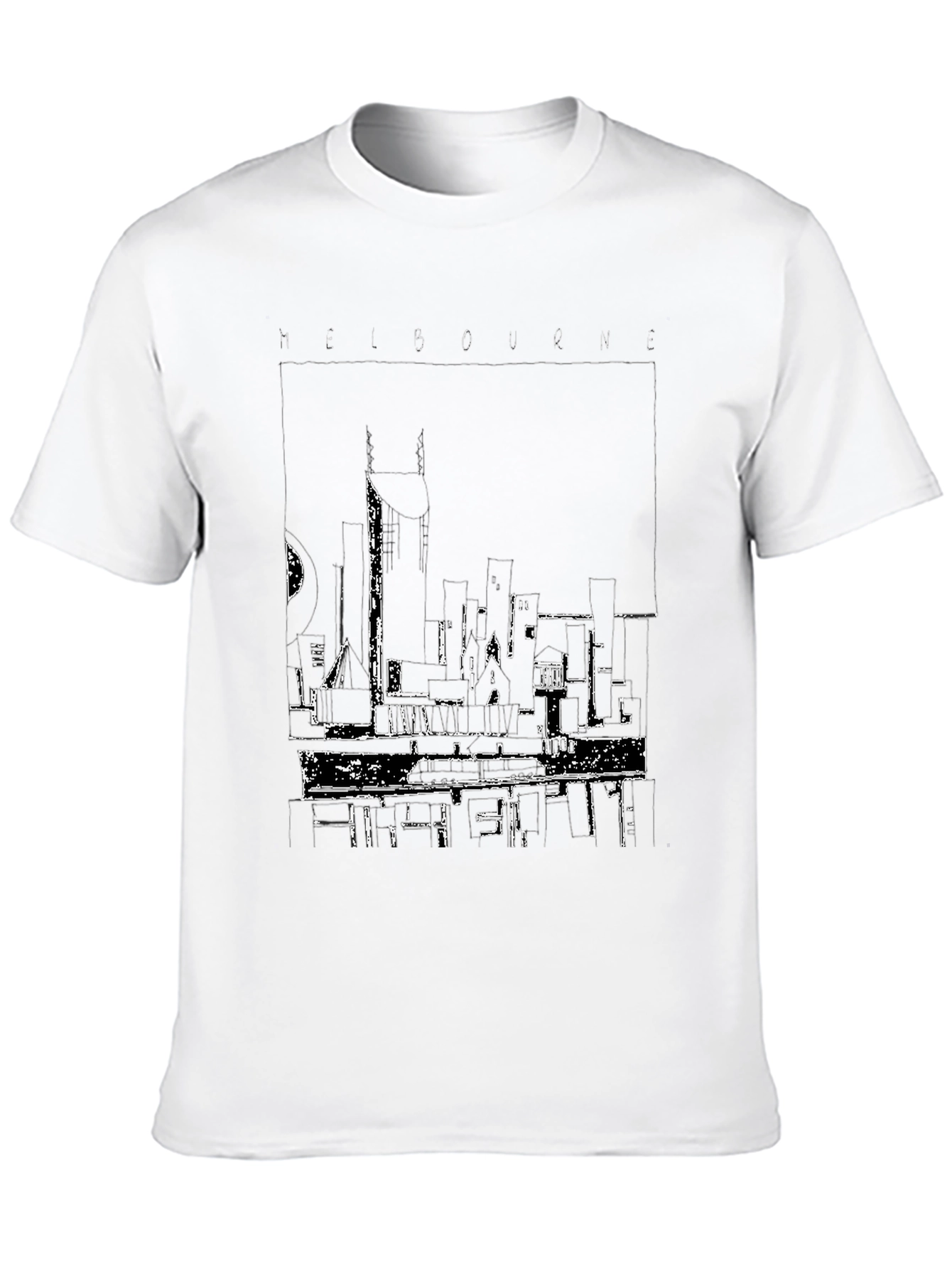 Melbourne Cityscape Graphic Tee - Black