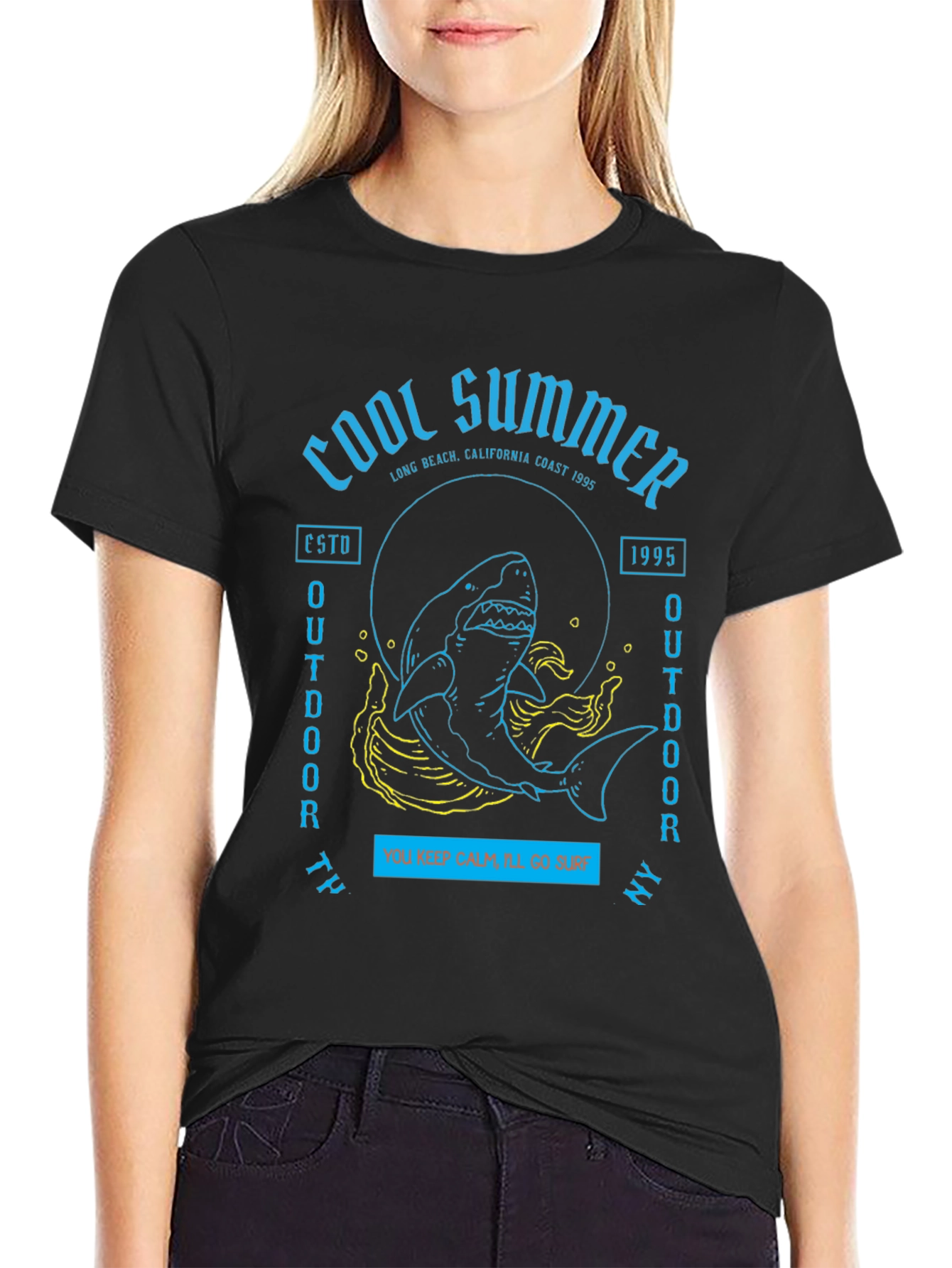 Cool Summer Shark Graphic T-Shirt
