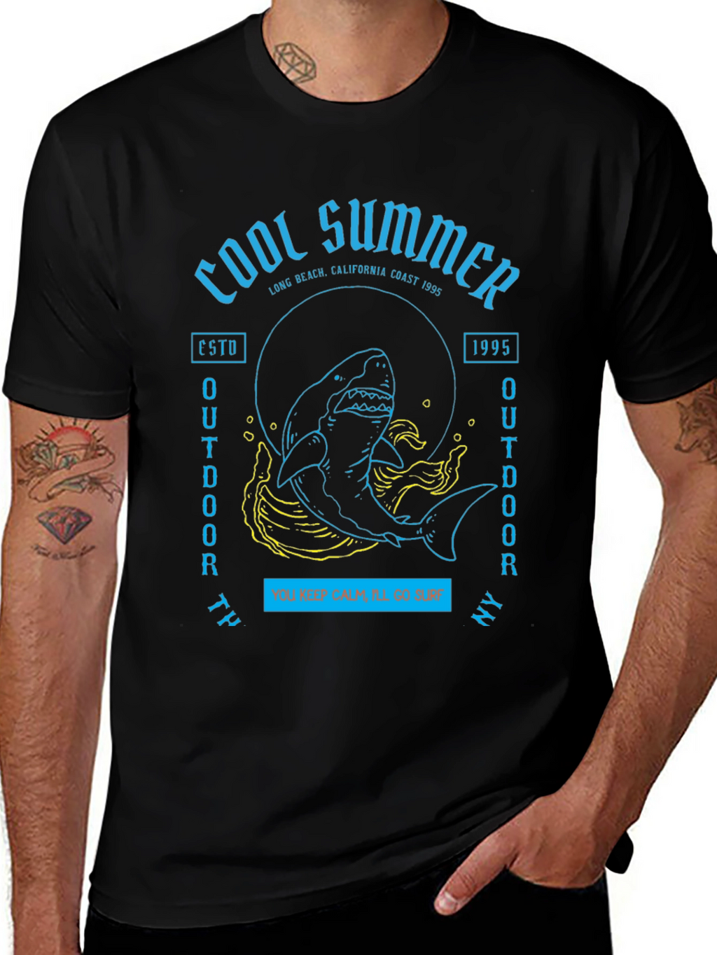 Cool Summer Shark Graphic T-Shirt