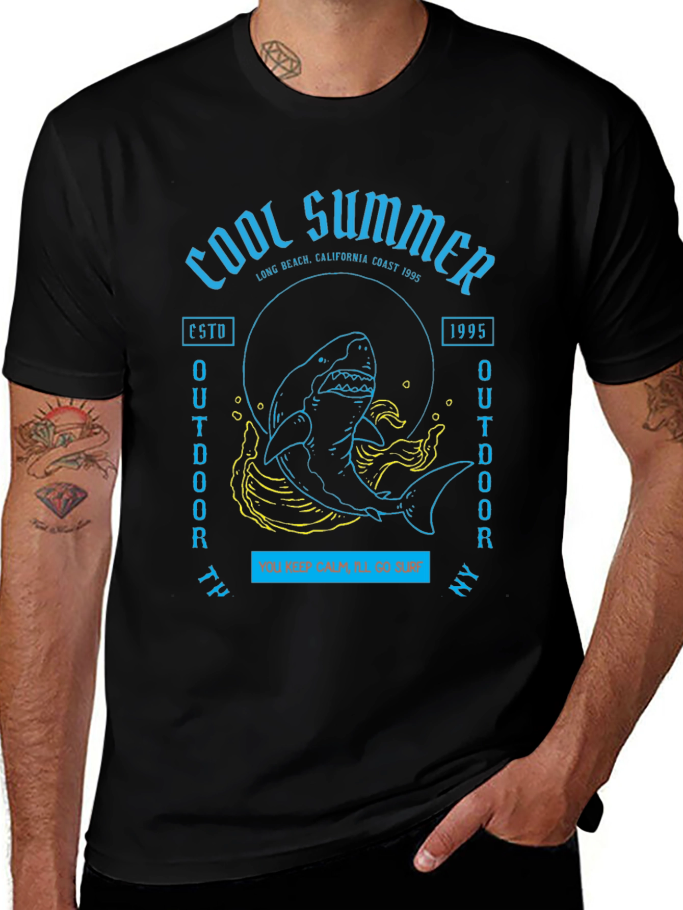 Cool Summer Shark Graphic T-Shirt