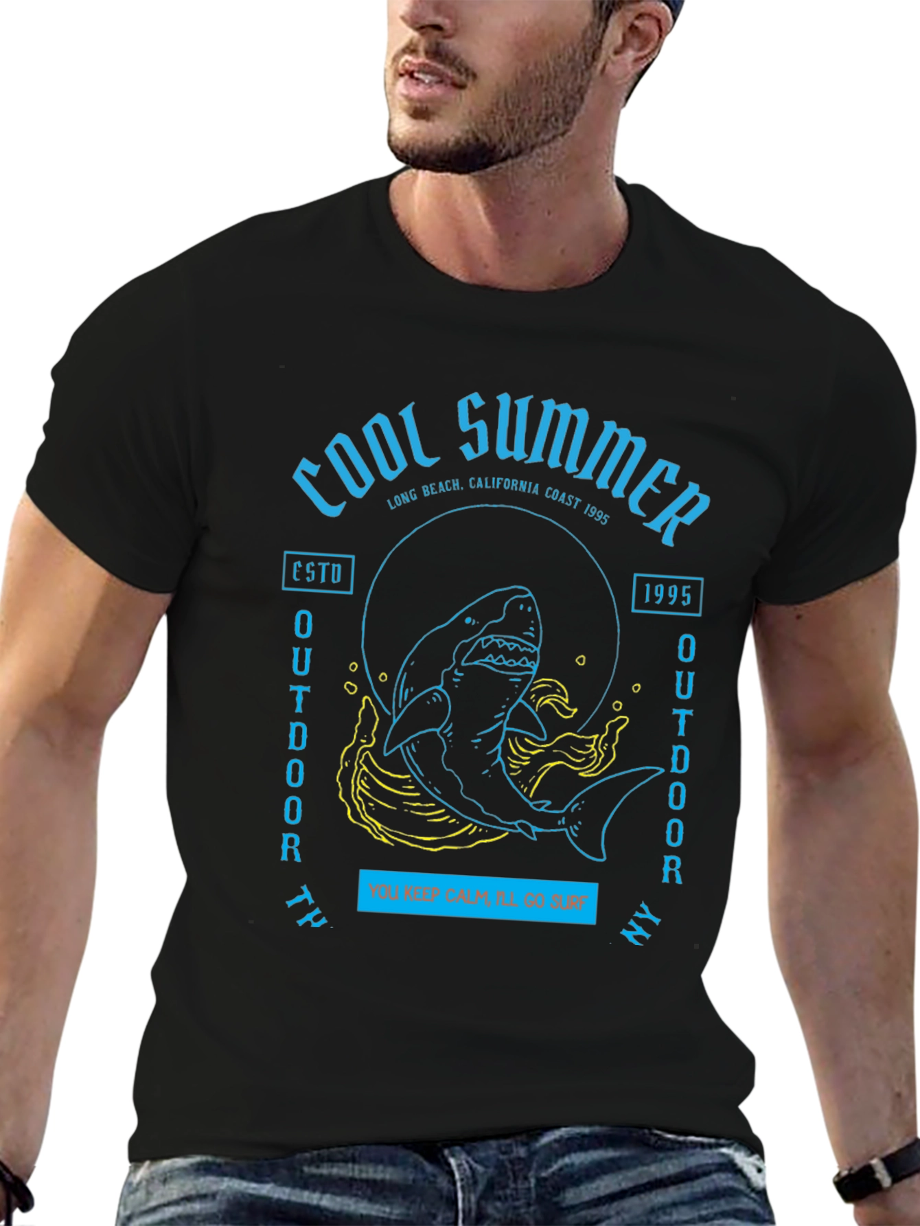 Cool Summer Shark Graphic T-Shirt