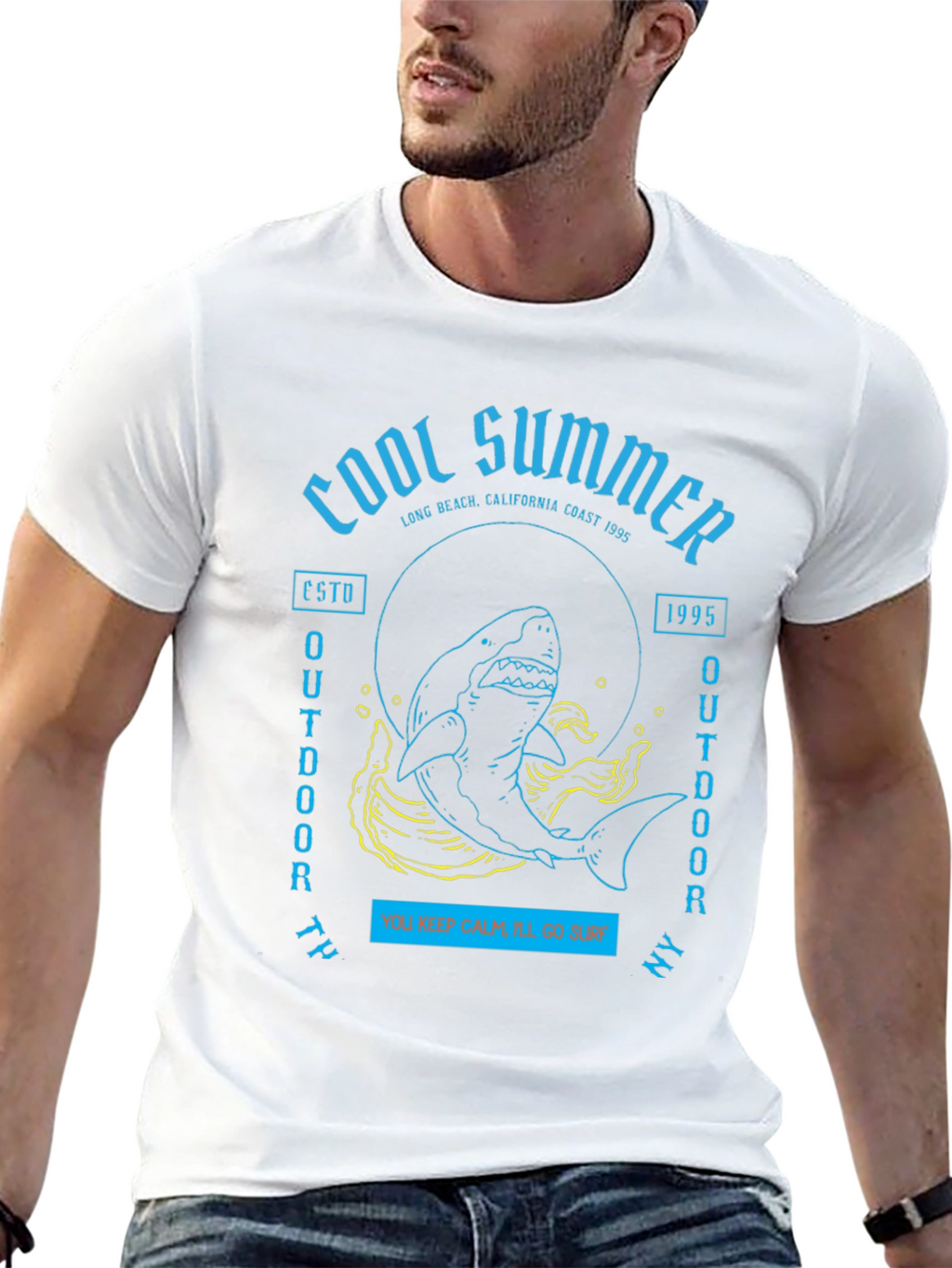 Cool Summer Shark Graphic T-Shirt