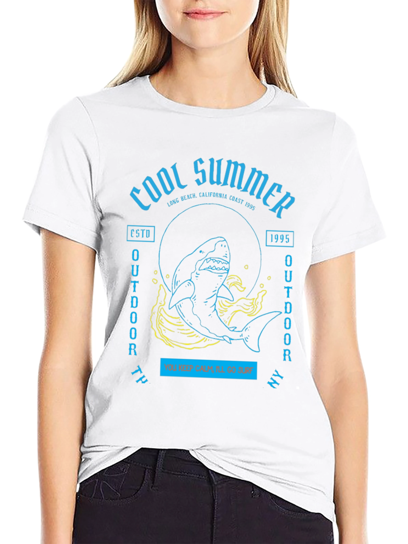 Cool Summer Shark Graphic T-Shirt