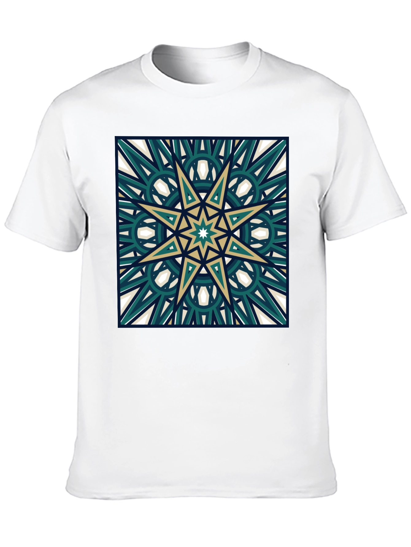 Geometric Star Design Black T-Shirt