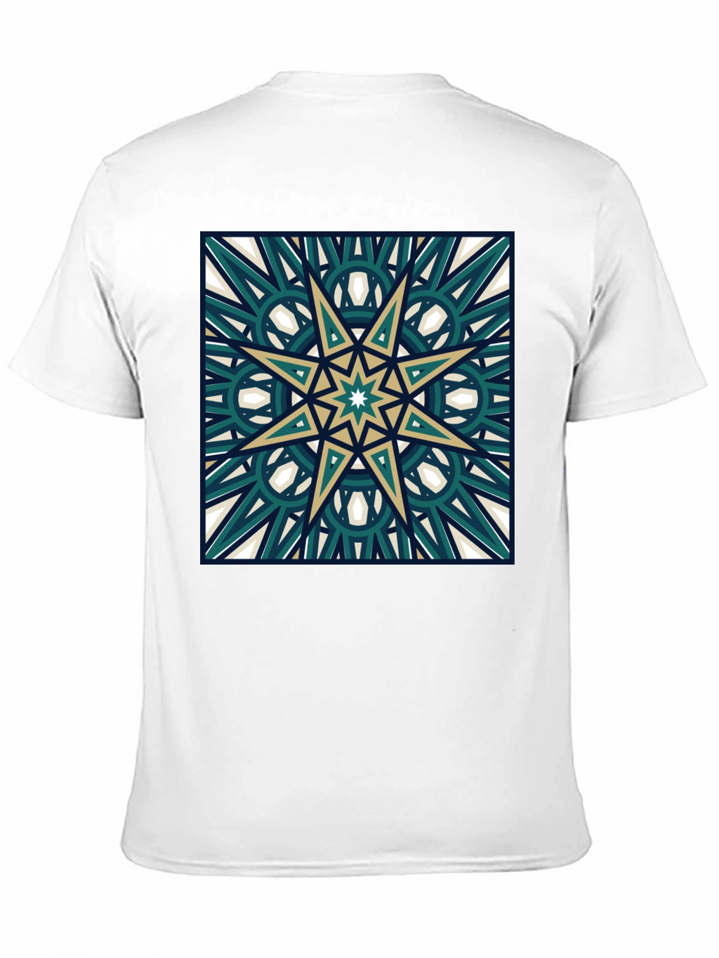 Geometric Star Design Black T-Shirt