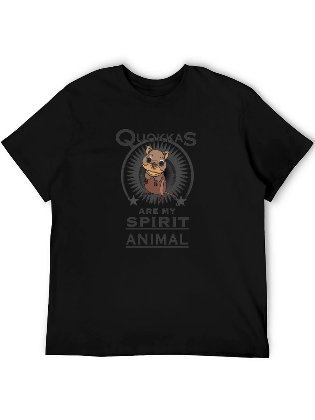 Quokka Spirit Animal Black T-Shirt