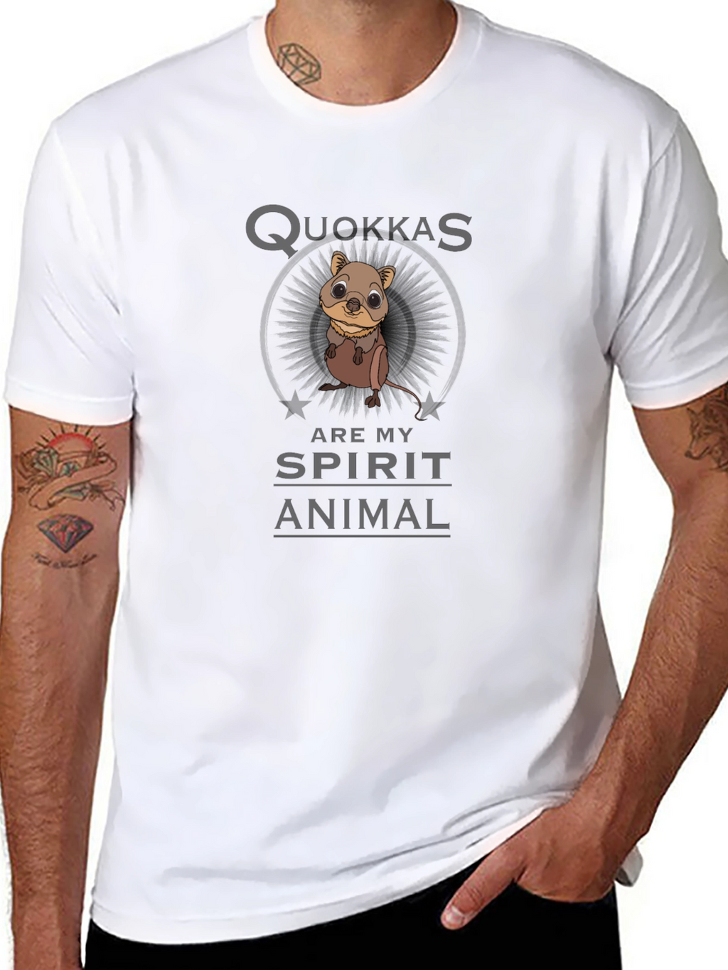 Quokka Spirit Animal Black T-Shirt