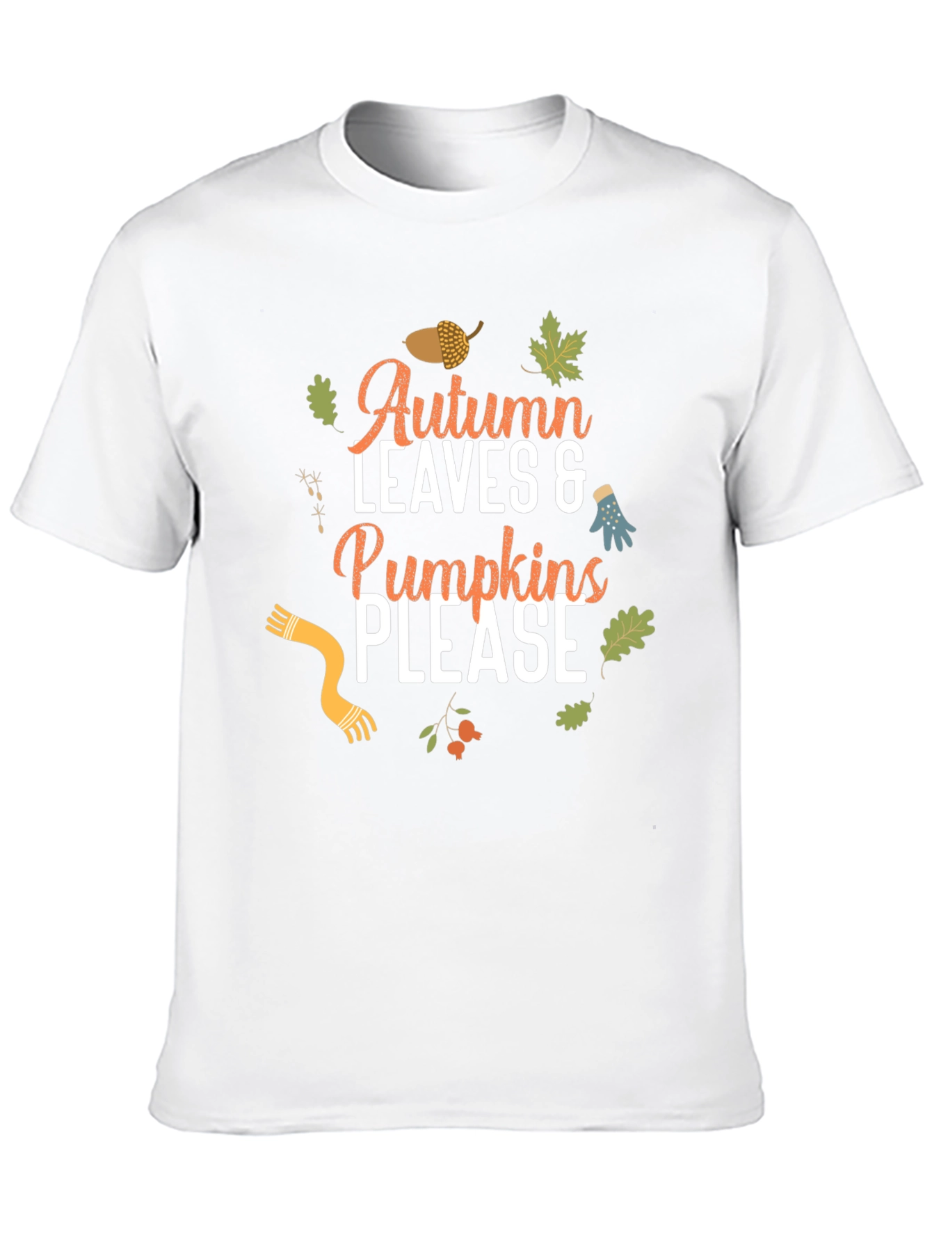 Autumn Leaves & Pumpkins Please T-Shirt
