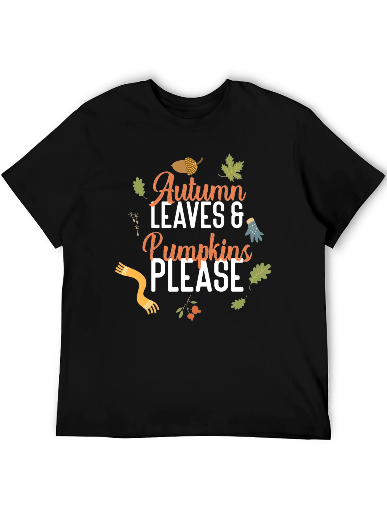 Autumn Leaves & Pumpkins Please T-Shirt