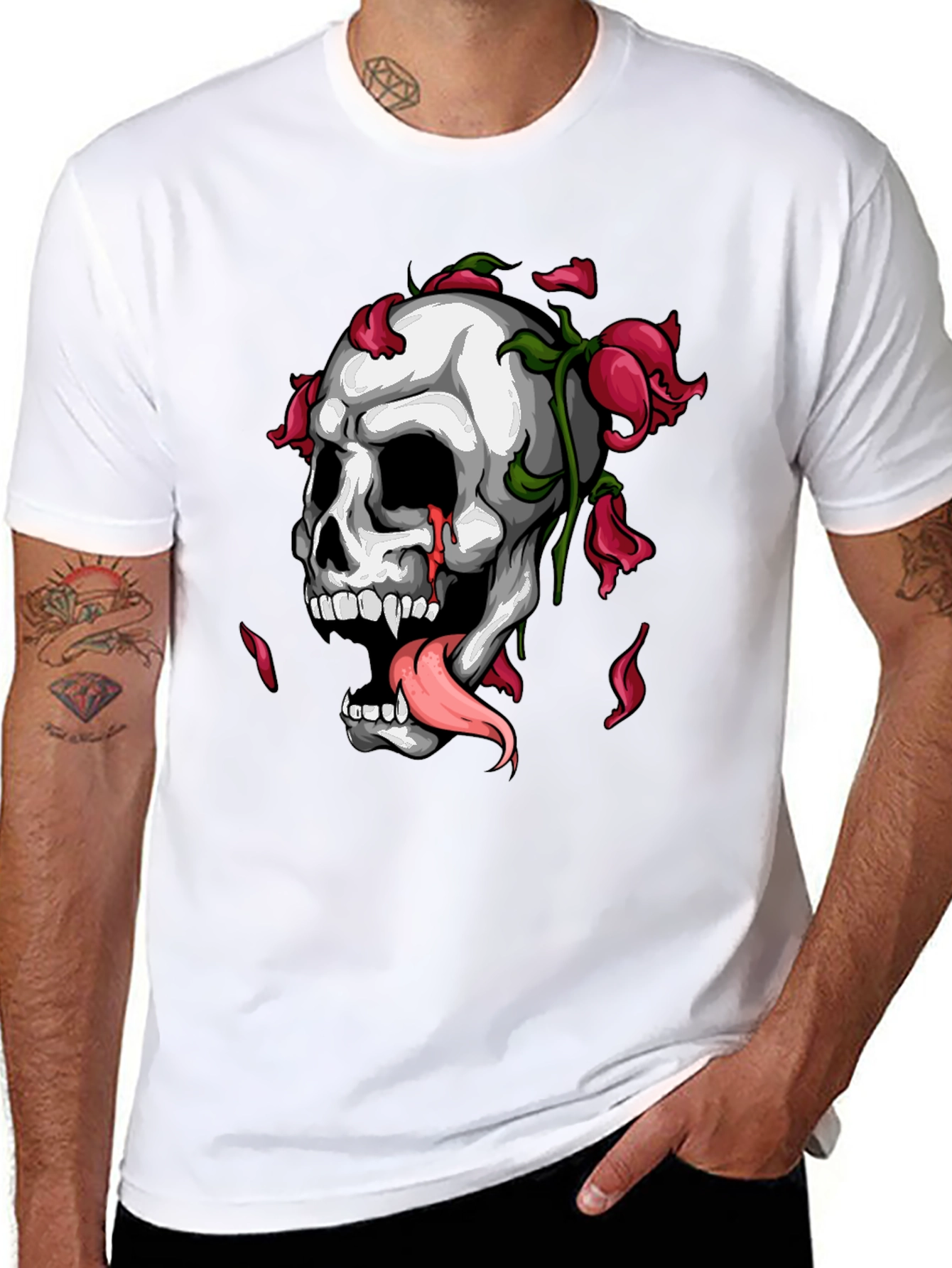 Skull & Roses Graphic T-Shirt