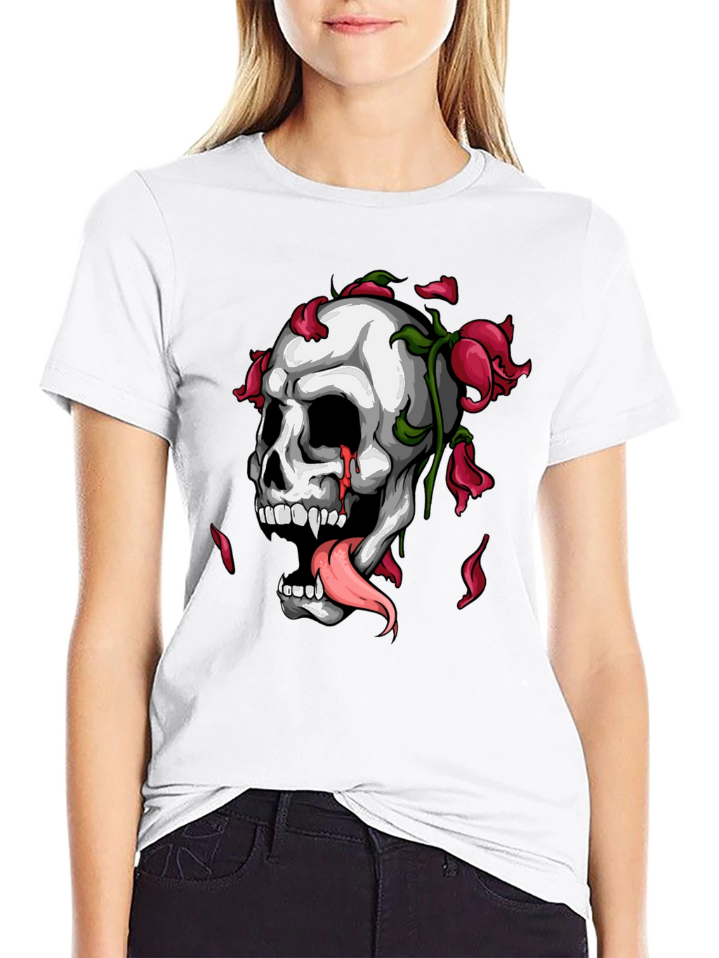 Skull & Roses Graphic T-Shirt