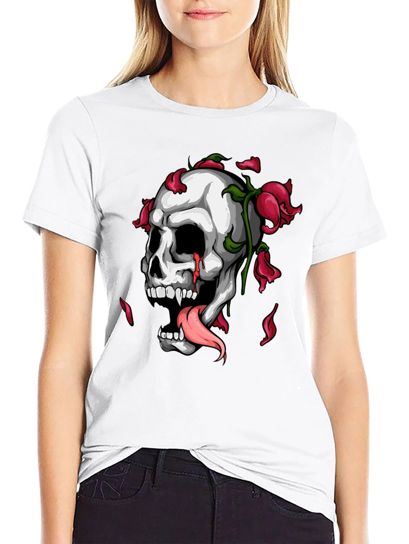 Skull & Roses Graphic T-Shirt