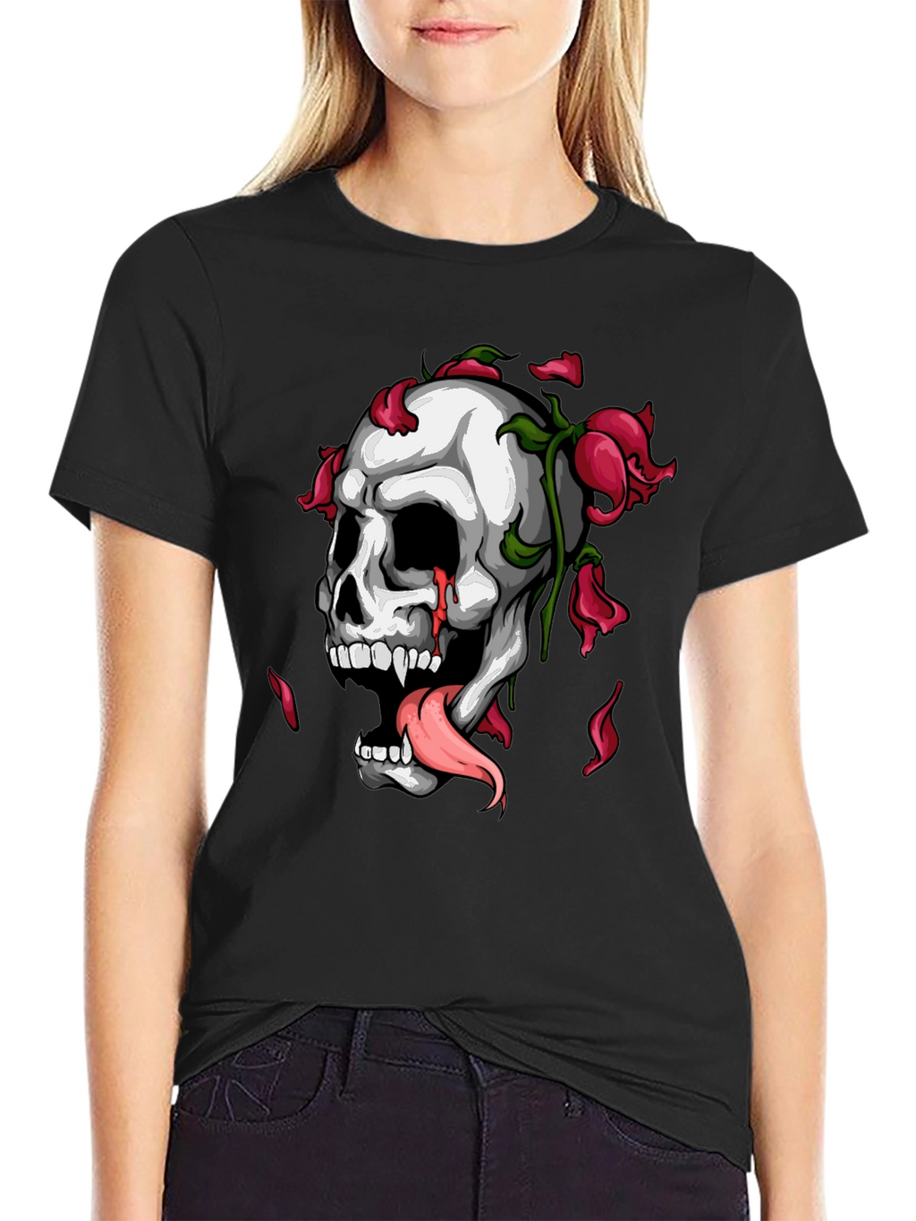 Skull & Roses Graphic T-Shirt