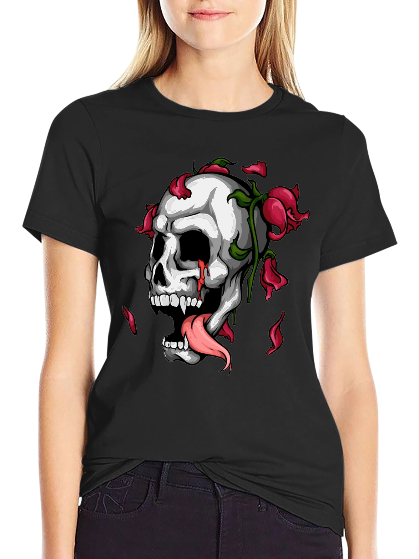 Skull & Roses Graphic T-Shirt
