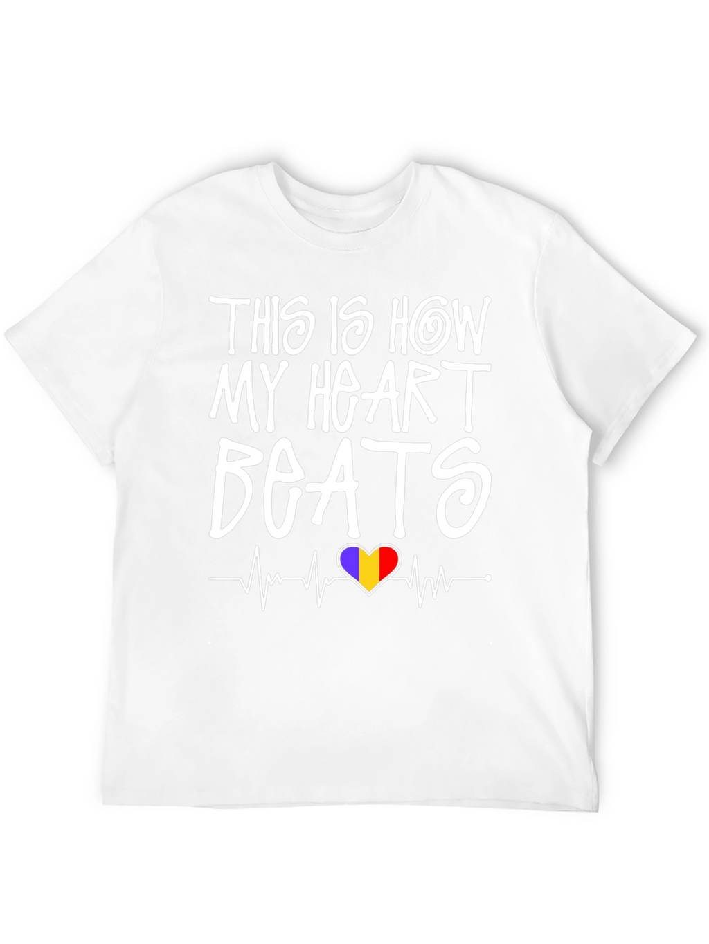 Heart Beats Romania Flag T-Shirt