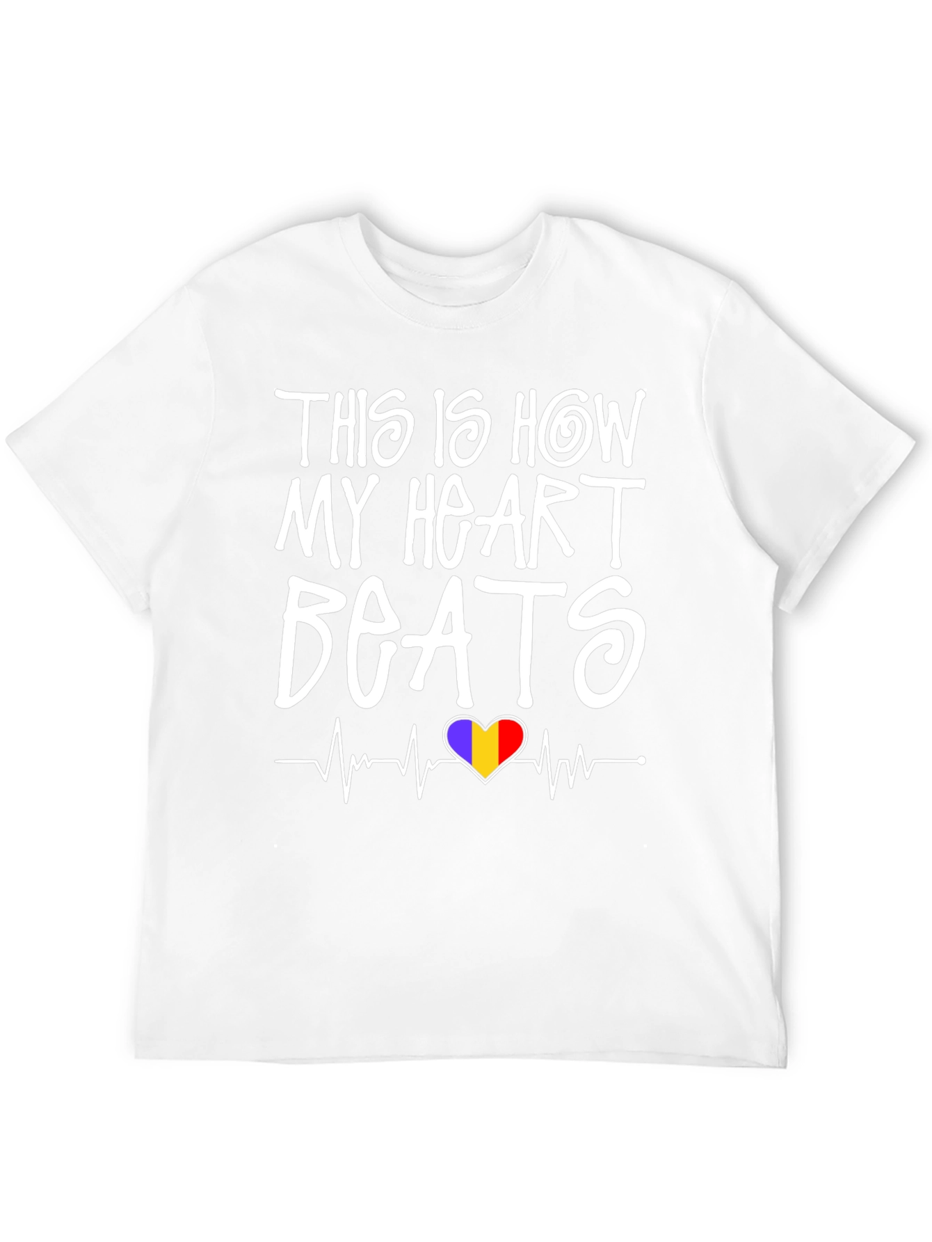 Heart Beats Romania Flag T-Shirt