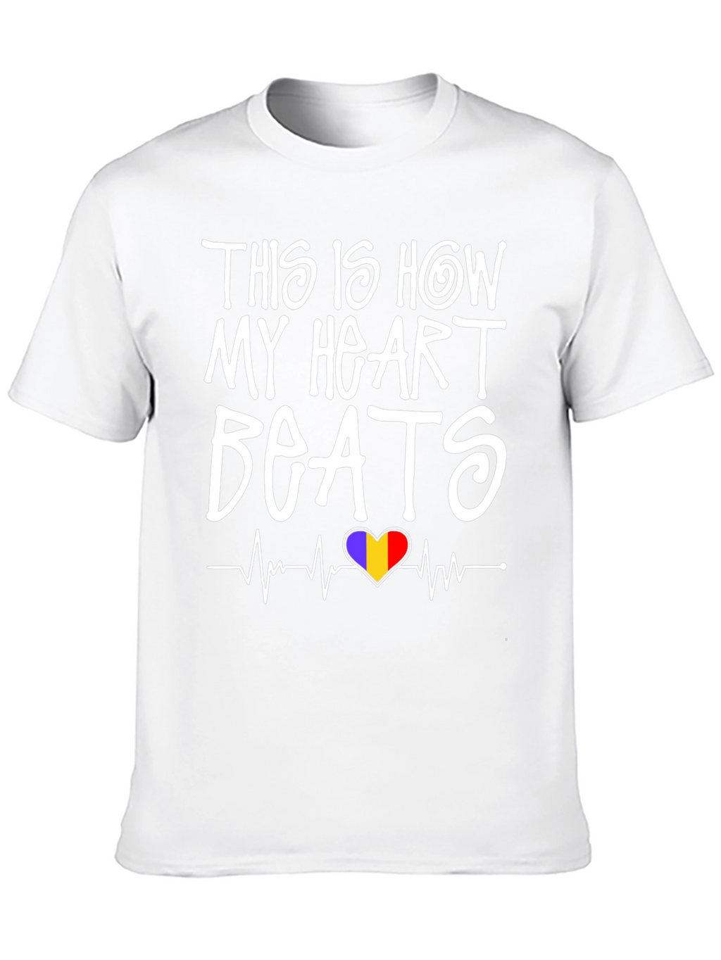 Heart Beats Romania Flag T-Shirt