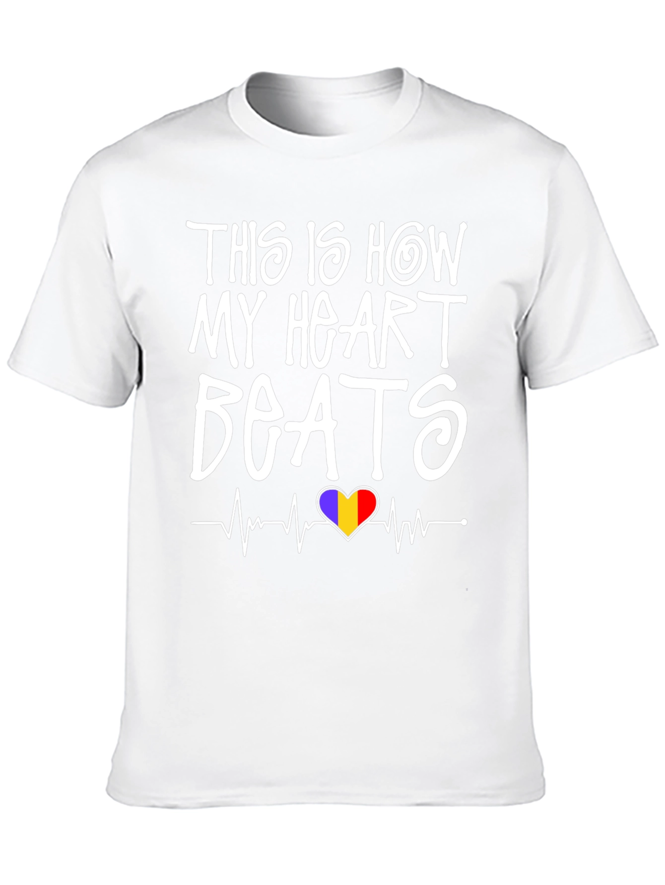 Heart Beats Romania Flag T-Shirt