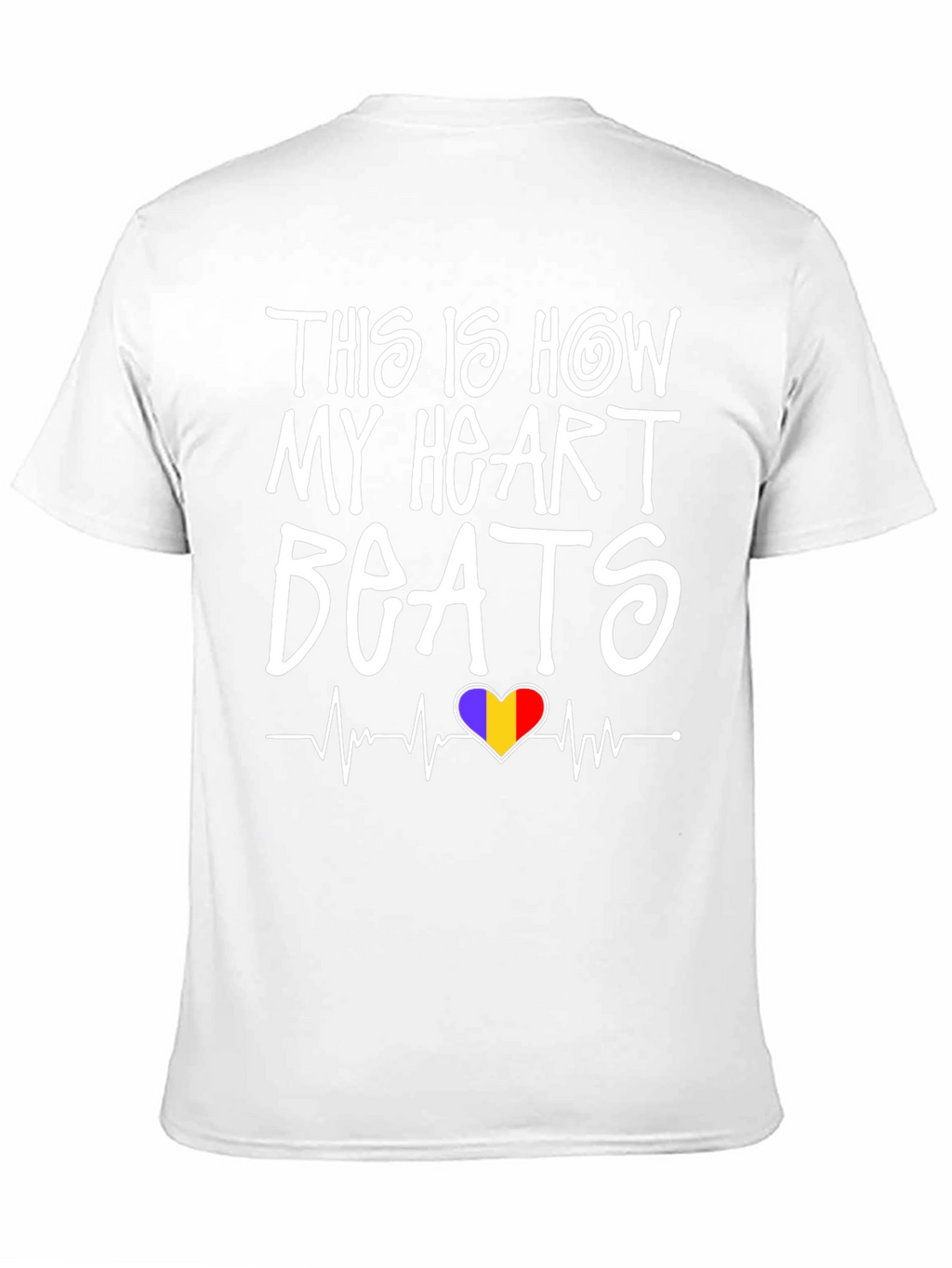 Heart Beats Romania Flag T-Shirt