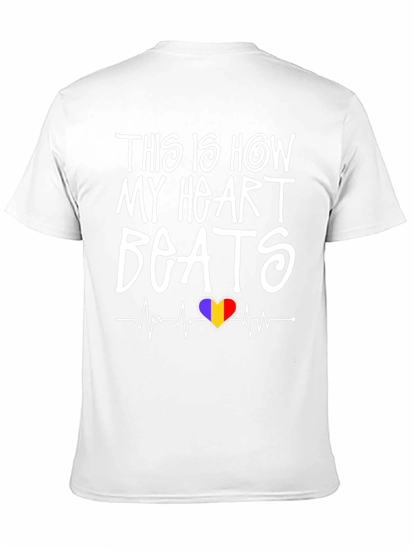 Heart Beats Romania Flag T-Shirt