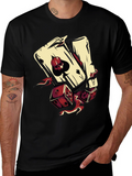 Skull Ace and Dice Graphic T-Shirt