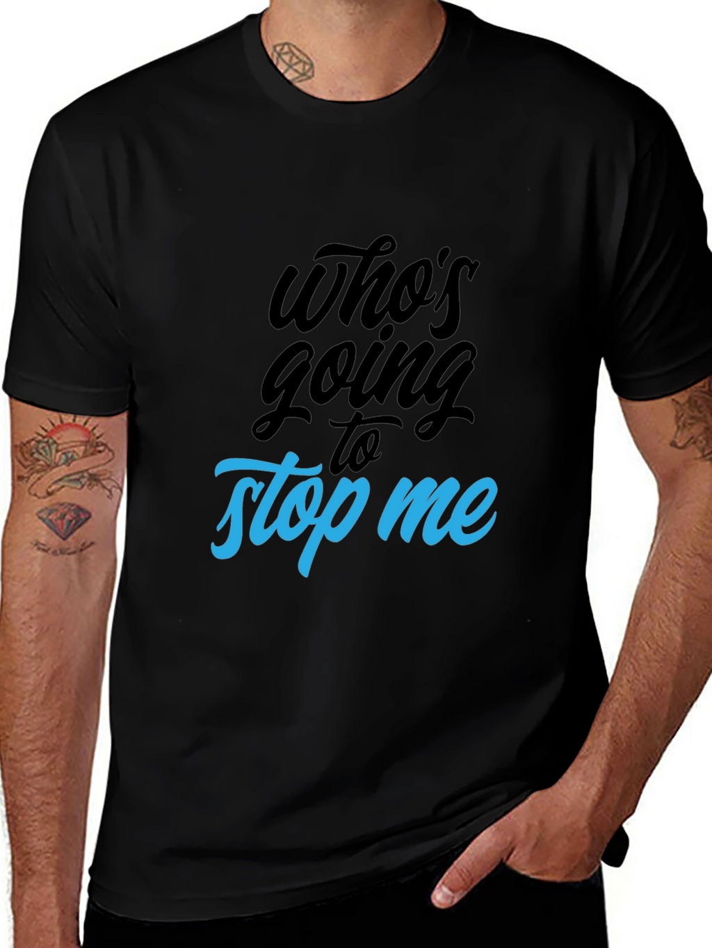Whos Going to Stop Me Graphic Tee - Black