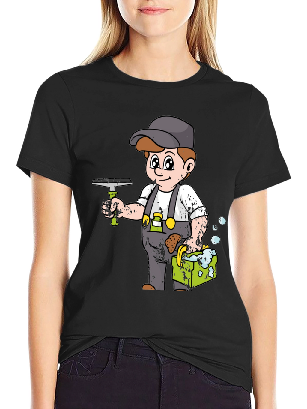 Cartoon Window Washer T-Shirt