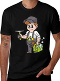Cartoon Window Washer T-Shirt
