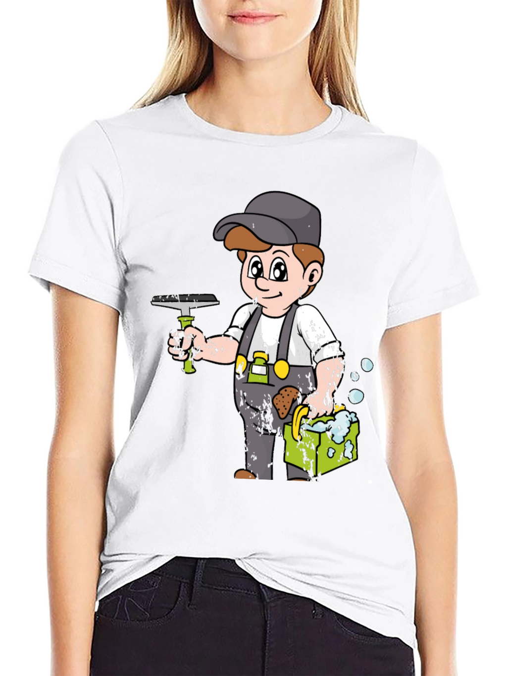 Cartoon Window Washer T-Shirt