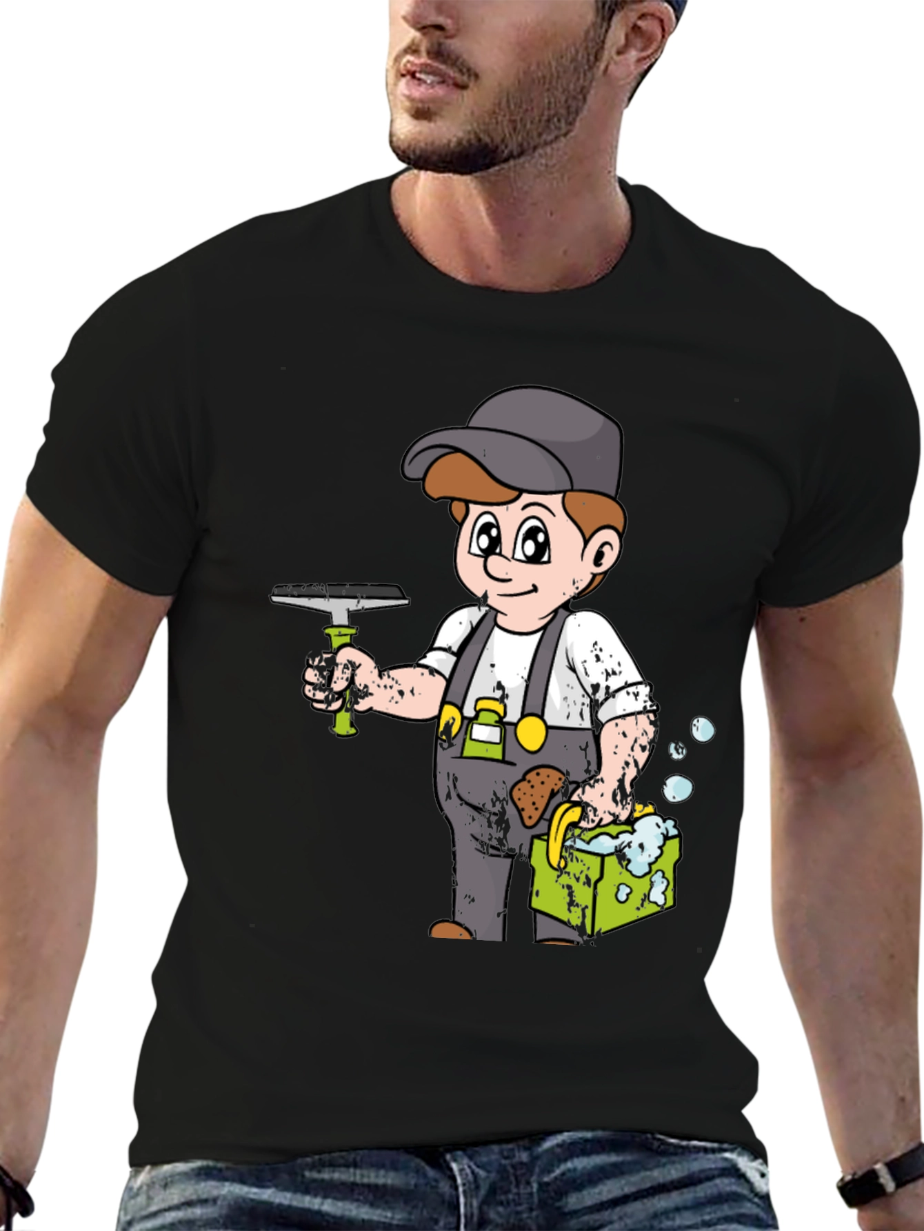 Cartoon Window Washer T-Shirt